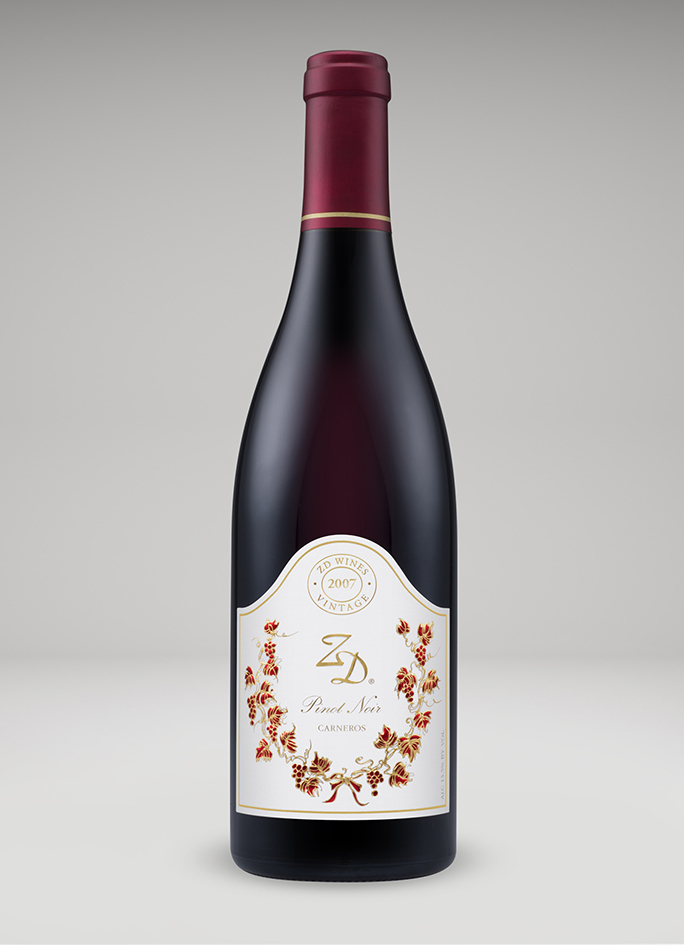 A bottle of 2007 ZDPinot Noir, Carneros