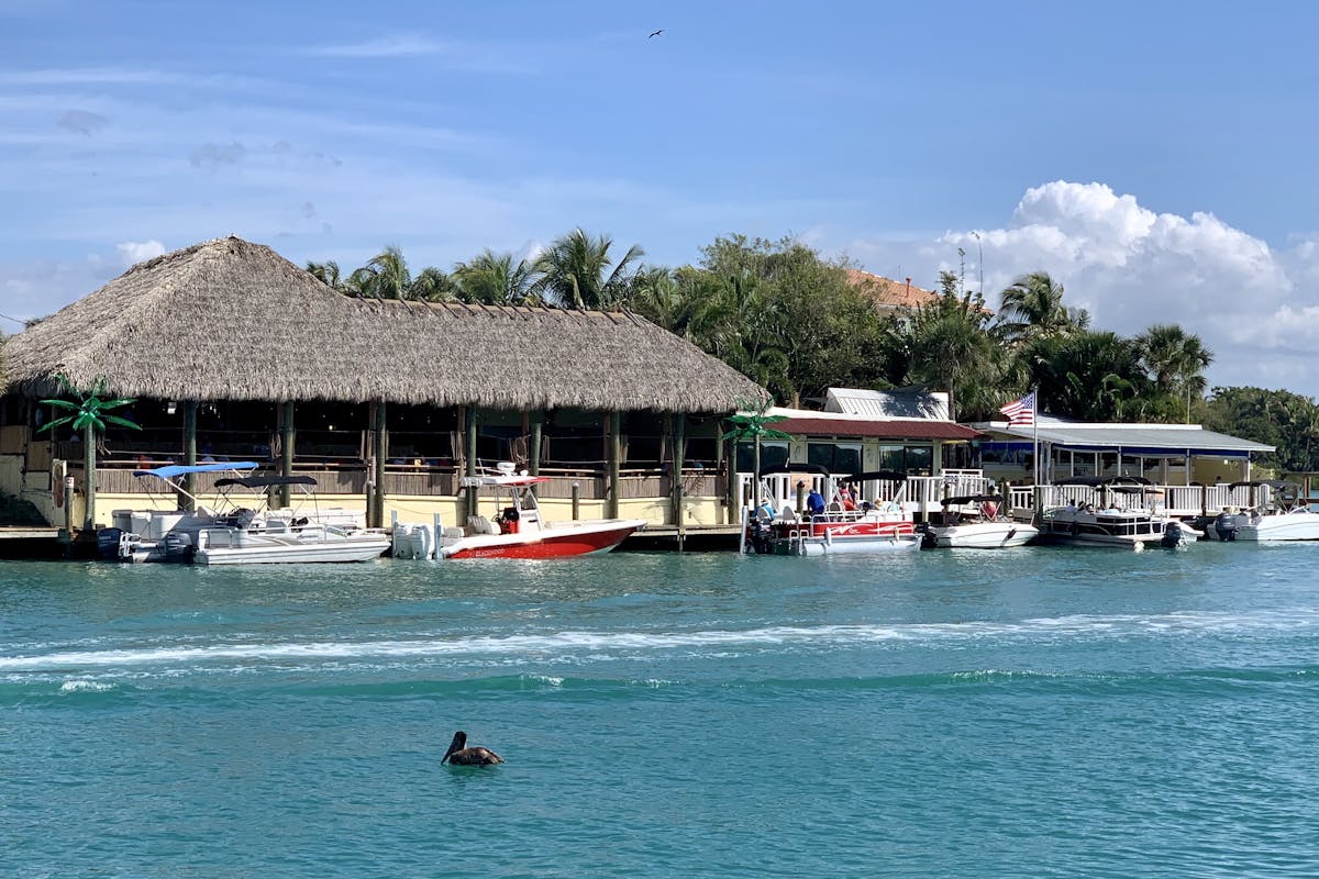 A picture of Pop's viewed from the water