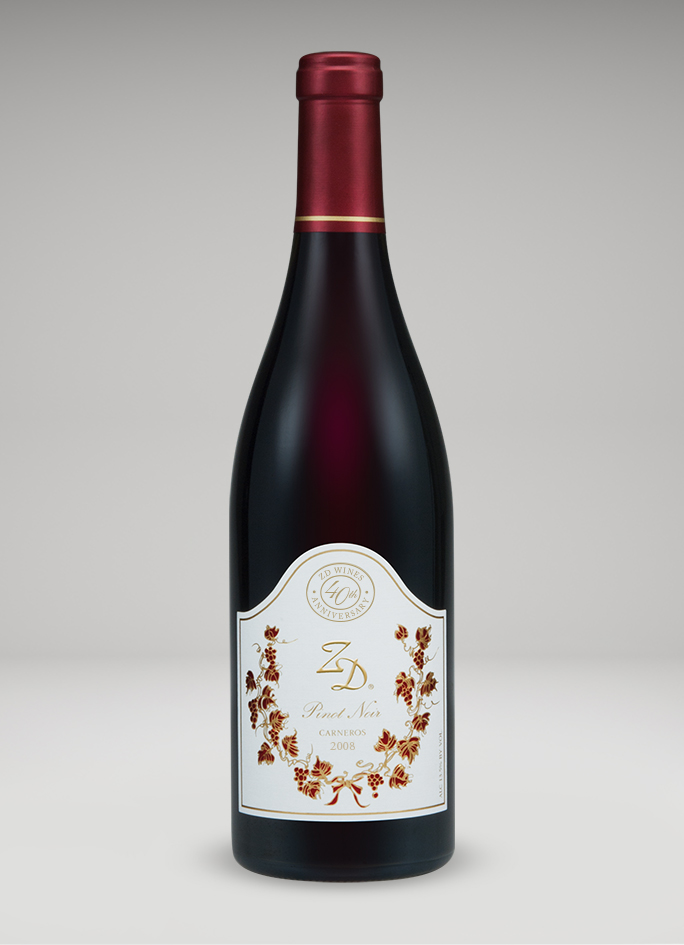 A bottle of 2008 40th Anniversary Pinot Noir, Carneros