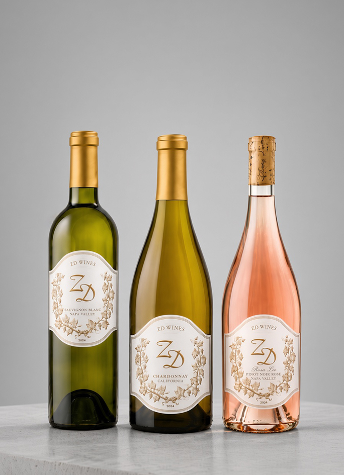 A trio of ZD: Sauvignon Blanc, Chardonnay, and Rosé