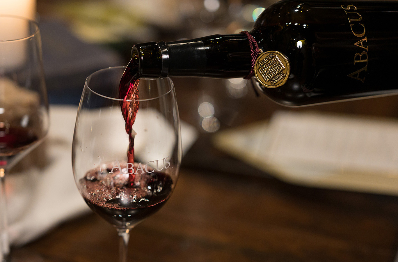 Abacus being poured in a wine glass
