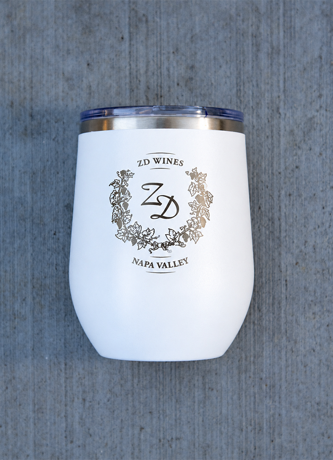 A ZD-logoed wine tumbler