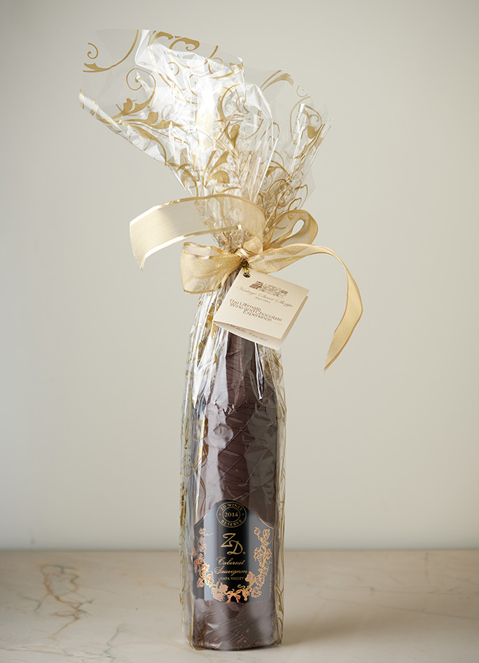 A chocolate-covered bottle of 2014 ZD Reserve Cabernet Sauvignon