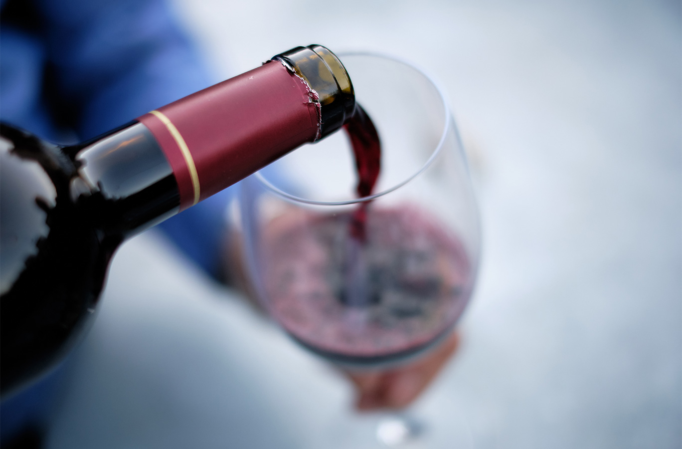 ZD Cabernet being poured into a glass.