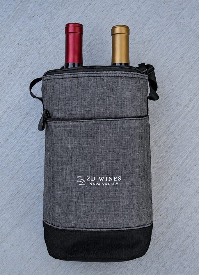 A ZD-logoed 2-bottle wine bag