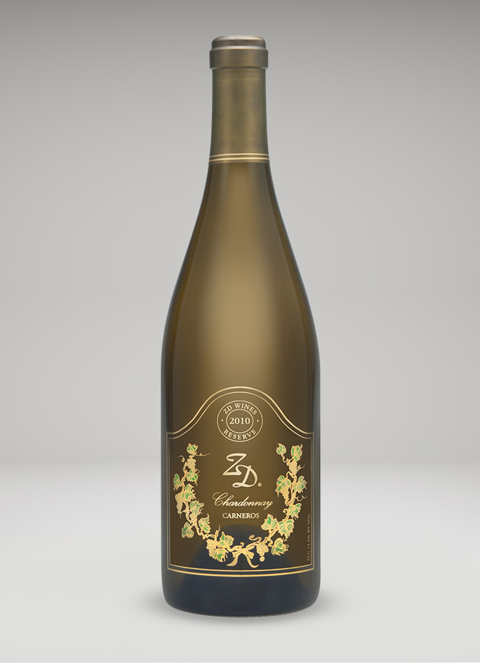 A bottle of 2010 ZD Reserve Chardonnay, Carneros