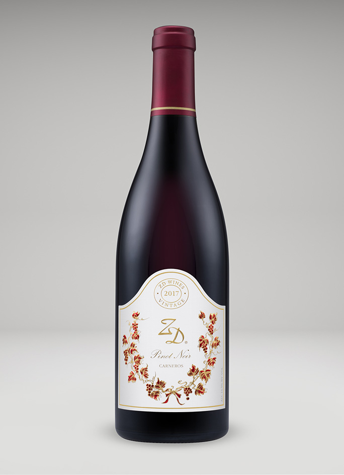 A bottle of 2017 Pinot Noir, Carneros