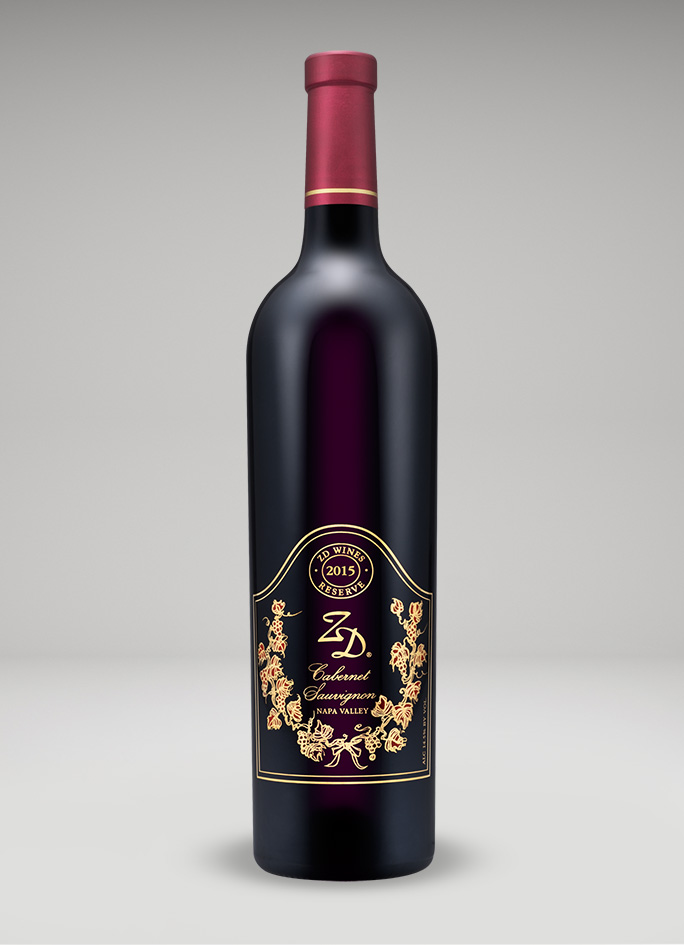 A bottle of 2015 ZD Reserve Cabernet Sauvignon, Napa Valley