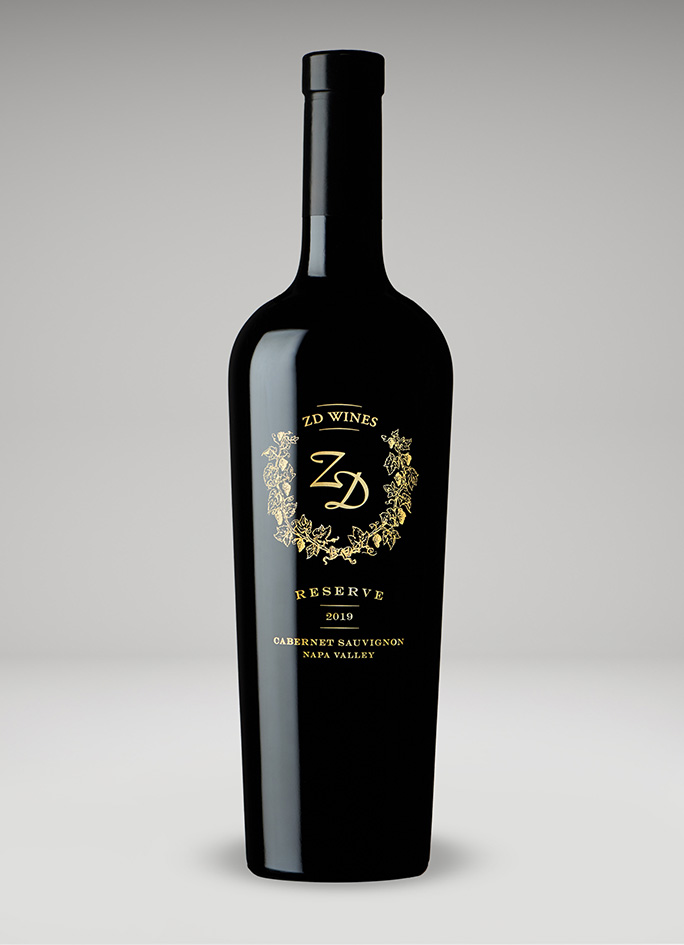 A bottle of 2019 ZD Reserve Cabernet Sauvignon, Napa Valley