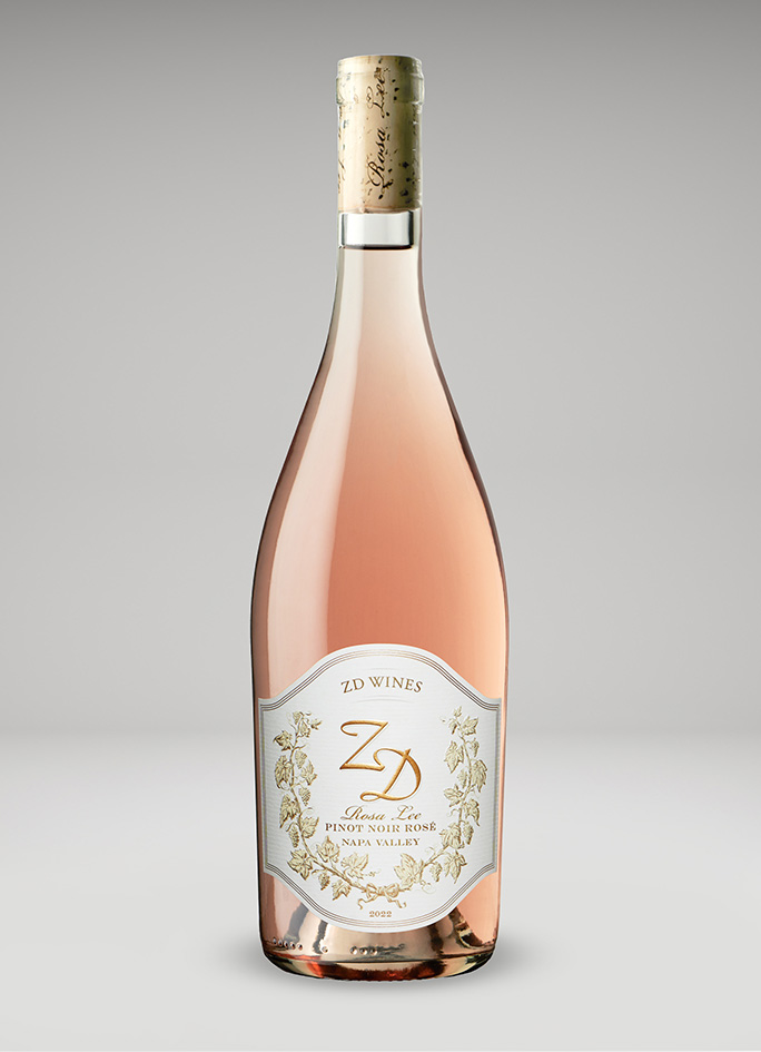 A bottle of 2022 ZD Rosa Lee Pinot Noir Rosé, Napa Valley