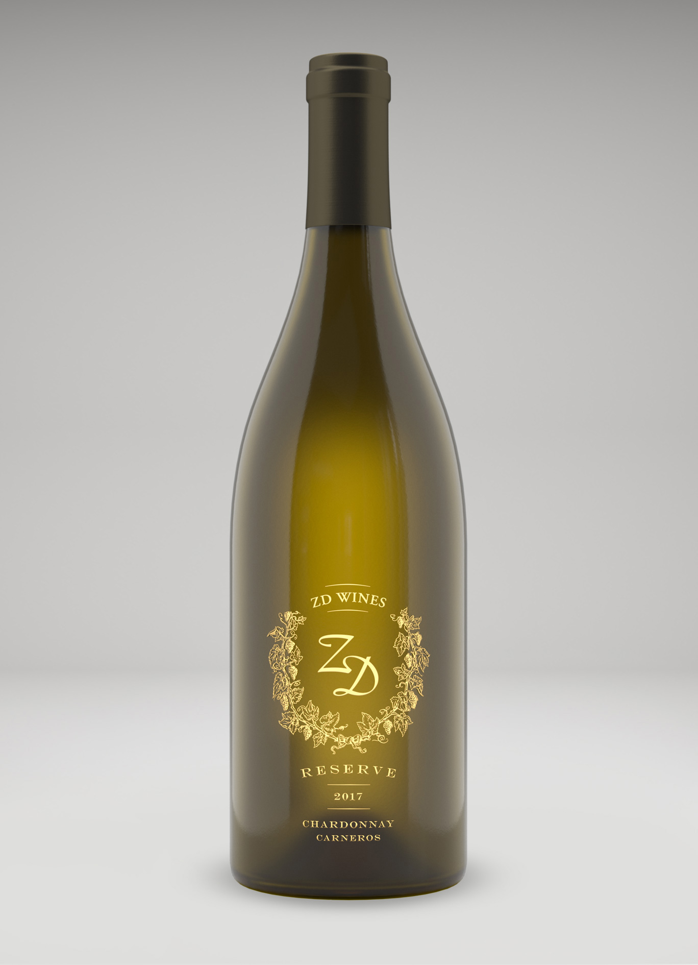A bottle of 2017 Reserve Chardonnay, Carneros