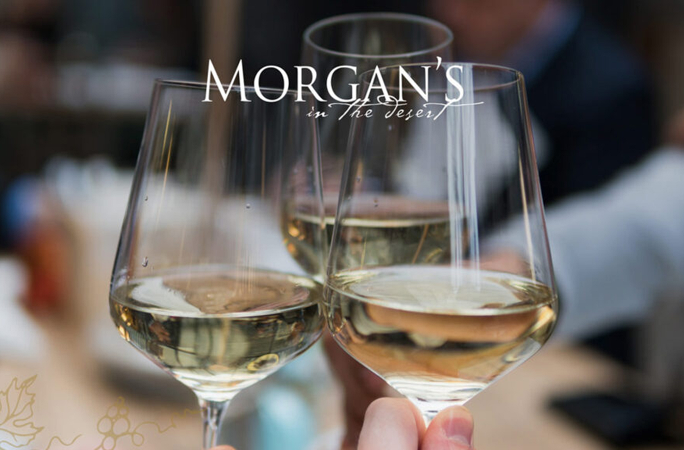 Morgan's wine series title over some wine glasses